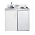 Thumbnail image #1 for Summit Commercial 39-Inch All-In-One Kitchenette with Stainless Steel Top, Sink & Faucet, 2-Burner Electric Coil Cooktop, Refrigerator-Freezer, and Storage Cabinet