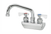 Thumbnail image #1 for Krowne Royal Series Splash-Mounted Commercial Faucet with 6-Inch Swing Spout, 4-Inch Centers, Chrome Finish
