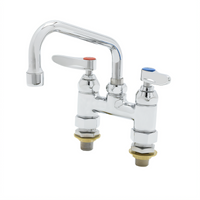T&S Brass Double-Handle Deck-Mount Pantry Mixing Faucet with 6-Inch Swing Nozzle, 4-Inch Centers