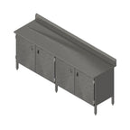 Thumbnail image #1 for John Boos EBHS6R5-30108 Enclosed Stainless Steel Work Table with Hinged Doors, 108 in. W x 30 in. D, 16-Gauge 300-Series Top, 5-Inch Backsplash