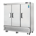 Thumbnail image #1 for Everest Refrigeration Three-Section Reach-In Refrigerator, 71 Cu. Ft., 74-3/4 Inches Wide, Bottom-Mounted Self-Contained, Solid Doors