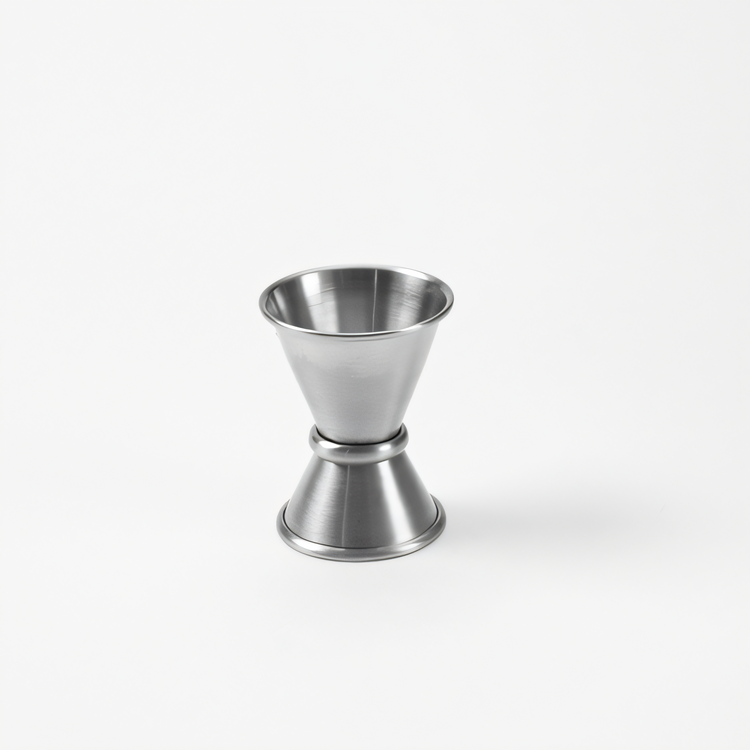 Product image #1 for American Metalcraft 1/2 oz. x 3/4 oz. Stainless Steel Jigger with Rolled Edge, Satin Finish