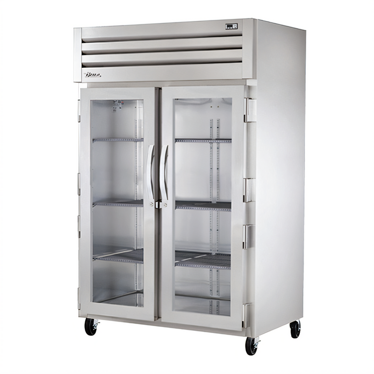 Product image #1 for True SPEC SERIES Two-Section Reach-In Refrigerator with Locking Glass Doors, Stainless Steel, Top-Mounted Self-Contained Refrigeration
