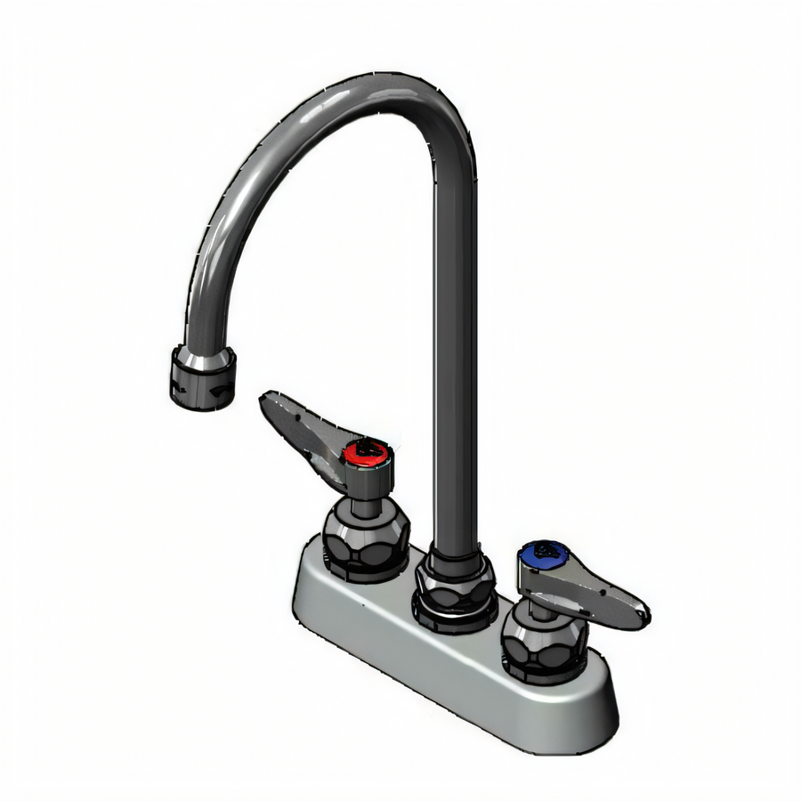 Product image #1 for T&S Brass 4-Inch Center Deck-Mount Workboard Mixing Faucet with 5-3/4-Inch Swivel Gooseneck