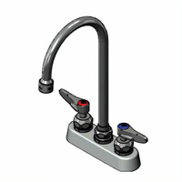 T&S Brass 4-Inch Center Deck-Mount Workboard Mixing Faucet with 5-3/4-Inch Swivel Gooseneck