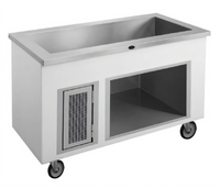 Randell Ice-Cooled Cold Pan Serving Station, 72-Inch, 5-Pan, Mobile, Enclosed Base