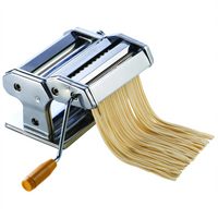 Winco 7-Inch Countertop Manual Pasta Maker with Detachable Cutter and Extra Wide Clamp