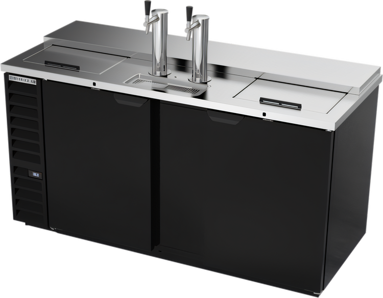 Product image #1 for Beverage-Air Club Top Direct Draw Beer Dispenser, 2-Door, 68-Inch Wide, 3 Half-Keg Capacity, Black