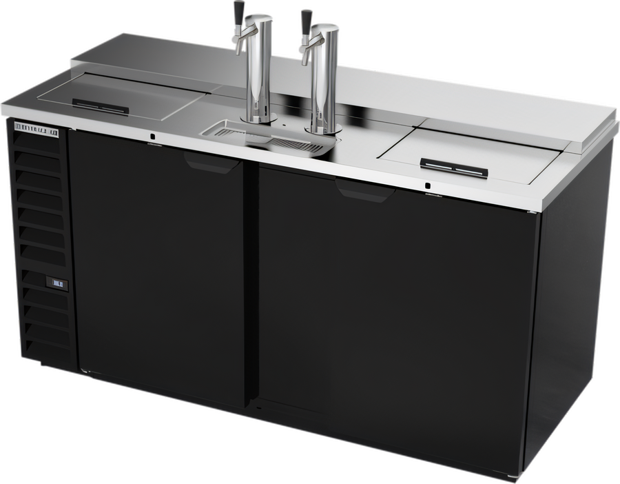 Product image #1 for Beverage-Air Club Top Direct Draw Beer Dispenser, 2-Door, 68-Inch Wide, 3 Half-Keg Capacity, Black