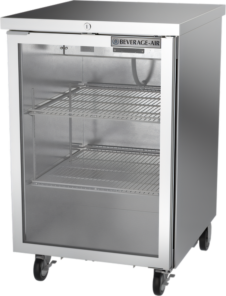 Product image #1 for Beverage-Air 24-Inch One-Section Food-Rated Refrigerated Back Bar Storage Cabinet with Glass Door, 7.66 Cu. Ft., Stainless Steel