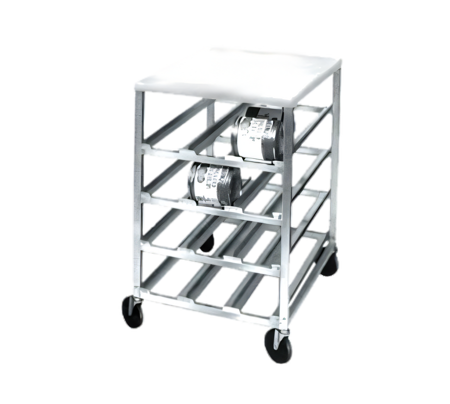 Product image #1 for Half-Size Mobile Aluminum Can Rack with Poly Top, 72 #10 Can Capacity