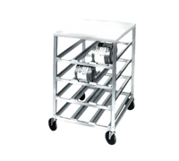 Half-Size Mobile Aluminum Can Rack with Poly Top, 72 #10 Can Capacity