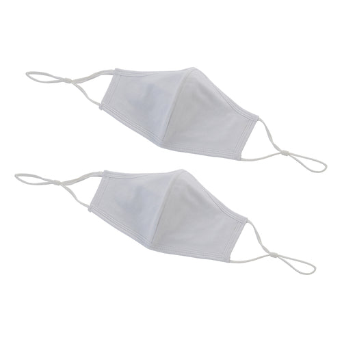 Product image #1 for Winco 2-Ply Cotton Adjustable Clip Face Mask, L/XL, White, 2-Pack