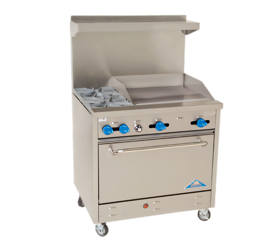 Product image #1 for Comstock-Castle F330-24 36-Inch Commercial Gas Range with 24-Inch Griddle and Standard Oven