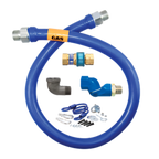 Thumbnail image #1 for Dormont Manufacturing Dormont Blue Hose 1675BPQSR48 Gas Connector Hose Assembly, 3/4" x 48", Stainless Steel, Quick Disconnect, Restraining Cable
