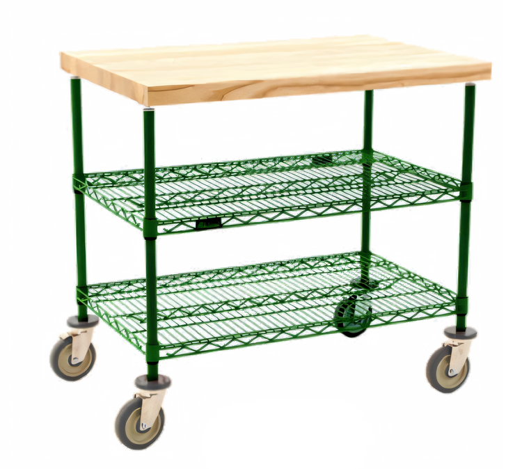 Product image #1 for QuadTruss 3-Tier Maple Top Demo Cart, 48 x 24 x 34 Inches