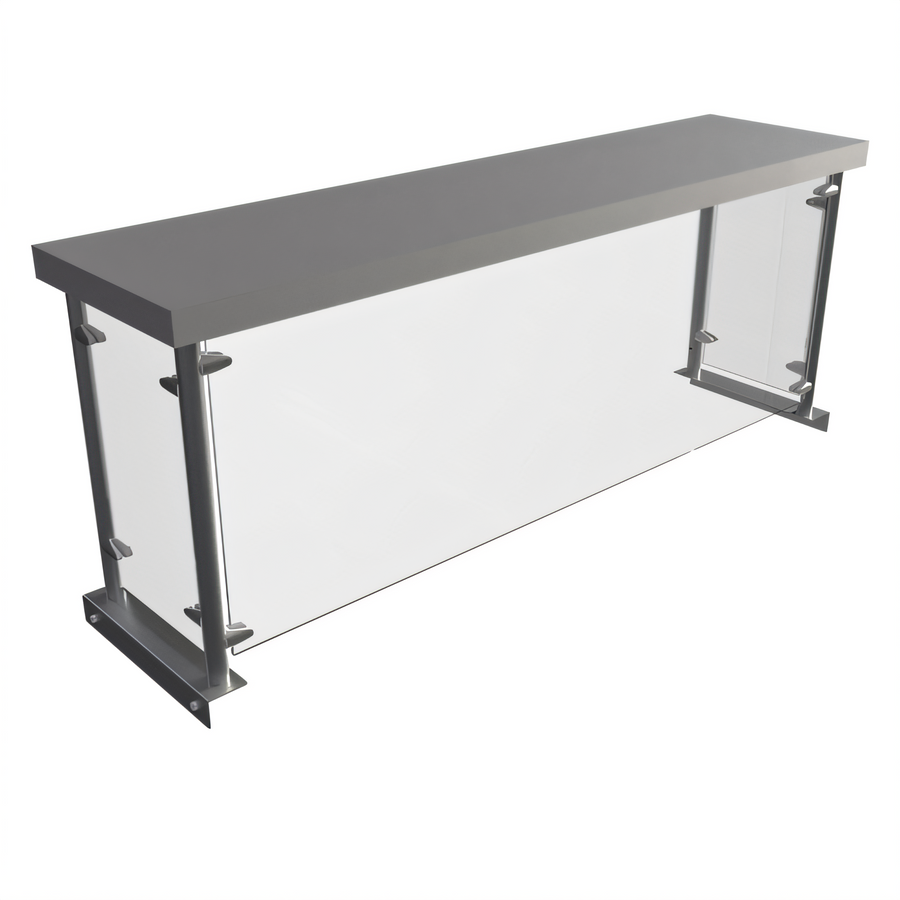 Product image #1 for BK Resources SG-FCS-48 Single-Sided Sneeze Guard Overshelf for Steam Tables, 48 Inch Wide, Stainless Steel