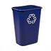 Thumbnail image #1 for Rubbermaid Commercial Products 41-1/4 Quart Deskside Recycling Container, Medium, Open Top, Dark Blue