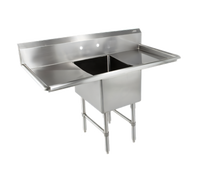 John Boos B-Series 1-Compartment Stainless Steel Sink with Left and Right Drainboards