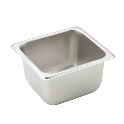 Product image #1 for Winco 1/6 Size Straight-Sided Standard Weight Steam Table Pan, 4-Inch Deep, 25-Gauge 18/8 Stainless Steel