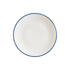 Thumbnail image #1 for Global Tableware Collective Bonna, Linea Blue BNLNEMAGRM25DZ Round Porcelain Gourmet Flat Plate, Flat Edge, 9.8" 1 Dozen