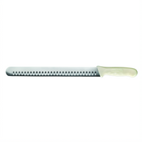 Winco Stäl 12-Inch Hollow Ground Stamped Slicer Knife with White Polypropylene Handle
