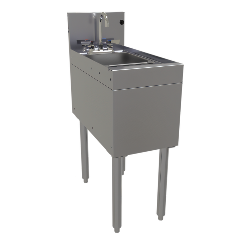 Product image #1 for Glastender Underbar Wet Waste Hand & Dump Sink Unit with Gooseneck Faucet, 12"W x 24"D
