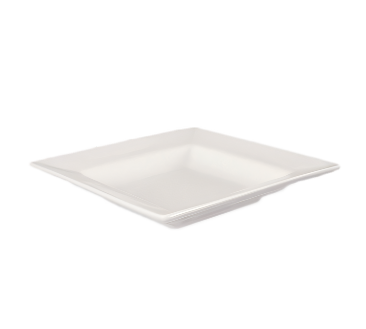 Product image #1 for Crestware Quattro 12-Inch Square Deep Wide-Rim Ceramic Platter, Pearl White