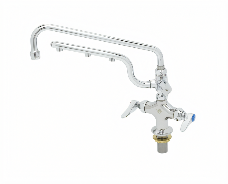 Product image #1 for UltraRinse Single-Hole Deck-Mount Mixing Faucet with 12-Inch Swing Nozzle and 10-Inch Spray Arm