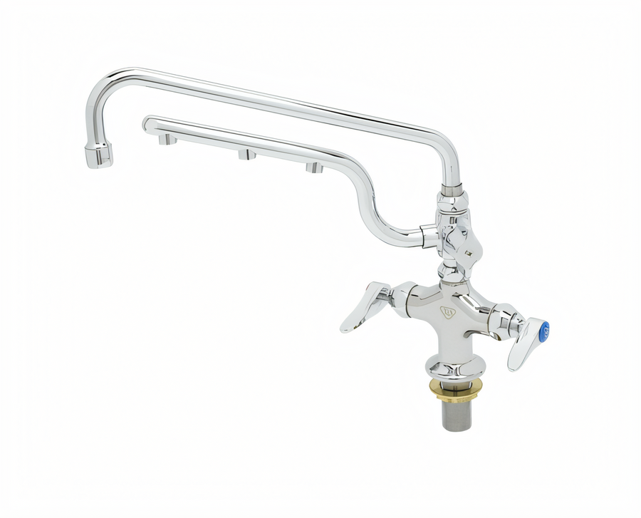 Product image #1 for UltraRinse Single-Hole Deck-Mount Mixing Faucet with 12-Inch Swing Nozzle and 10-Inch Spray Arm