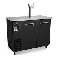 Kelvinator Commercial 49-Inch Two-Door Draft Beer Cooler with Double-Faucet Tower, 12.5 Cu. Ft.