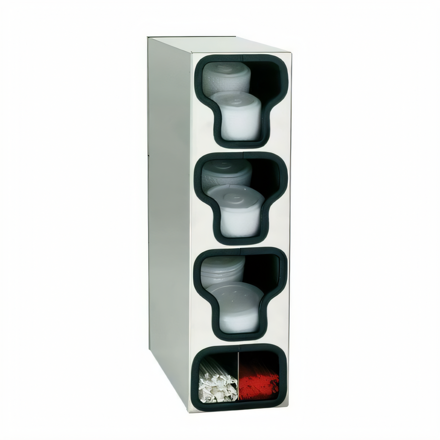 Product image #1 for Dispense-Rite 3-Section Stainless Steel Lid & Straw Organizer Tower