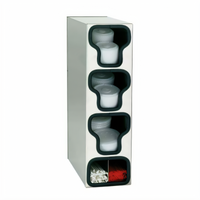 Dispense-Rite 3-Section Stainless Steel Lid & Straw Organizer Tower