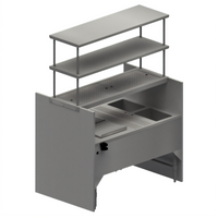 BK Resources Underbar Pass-Thru Ice Bin/Cocktail Station with Overshelves, 10-Circuit Cold Plate, 54 x 35 x 73 Inches