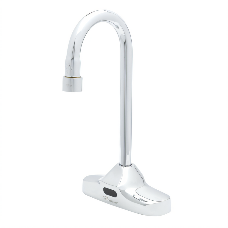Product image #1 for ChekPoint Electronic Touchless Deck-Mount Faucet with 4-Inch Centers, Rigid Gooseneck Spout, and Hydro-Generator Power