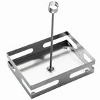Thumbnail image #1 for American Metalcraft SCH8 Stainless Steel Rectangular Condiment Rack, Single Compartment, Countertop Case of 12