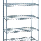 Thumbnail image #1 for Quantum WR74-2442GY-5 Stationary Wire Shelving Starter Kit, 42"W x 24"D x 74"H, 5 Shelves, Gray Epoxy Finish