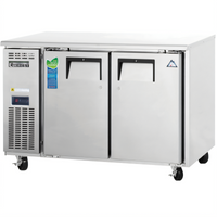 Everest Refrigeration ETF2-24 Two-Section Undercounter/Worktop Freezer, 47-1/2 Inch Wide, 9.0 Cu. Ft., Stainless Steel Worktop, 115V