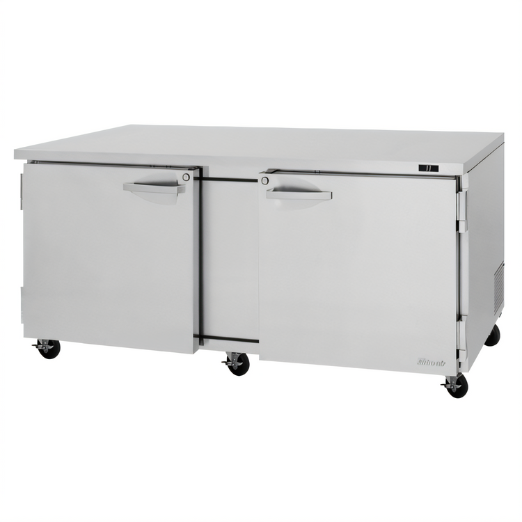 Product image #1 for Turbo Air PRO Series 72-5/8-Inch Two-Section Undercounter Refrigerator, 18.8 Cu. Ft., Solid Doors, R-290