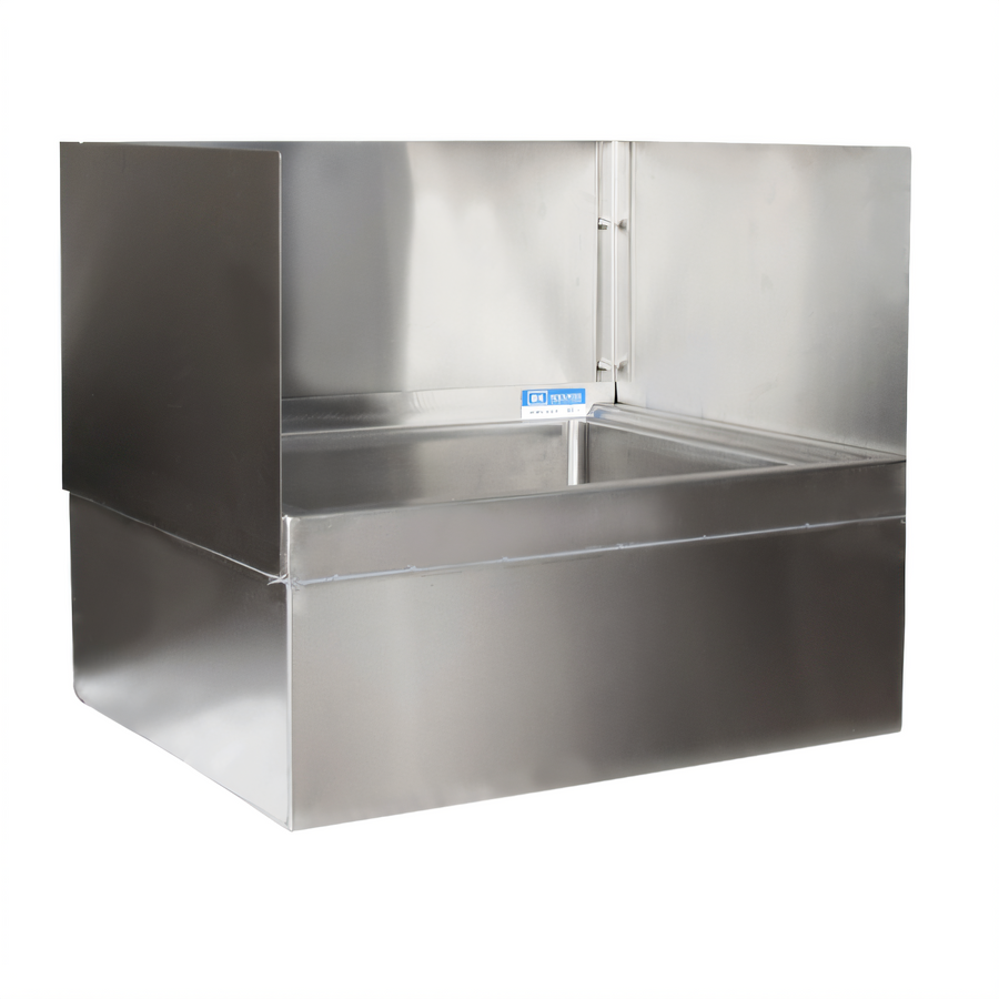 Product image #1 for BK Resources 3-Sided Stainless Steel Mop Sink Splash Guard for BKMS-1620