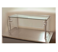 Advance Tabco Sleek Shield 72-Inch Single-Sided Self-Service Glass Top Food Shield with Adjustable Front Glass