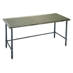 Thumbnail image #1 for Eagle Group Spec-Master T2496GTEM 96 x 24-Inch Stainless Steel Work Table, 14-Gauge 300 Series Top, Marine Edge, Galvanized Open Base