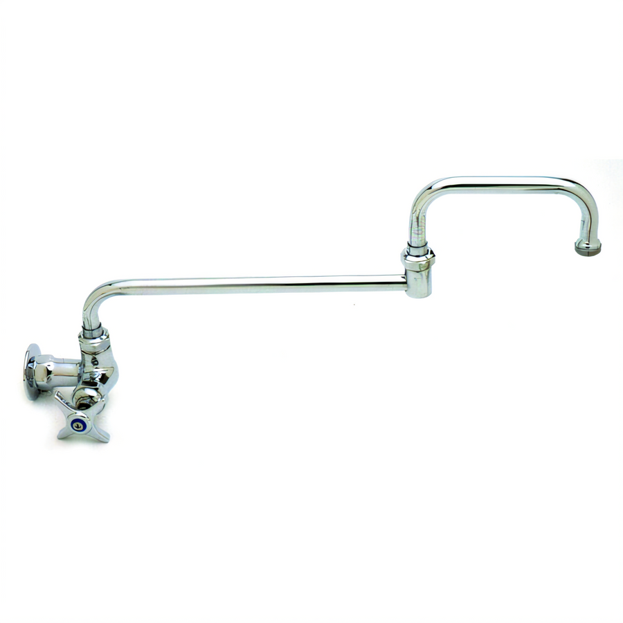 Product image #1 for T&S Brass Wall-Mounted Single-Temperature Pantry Faucet with 18-Inch Double-Joint Swing Nozzle