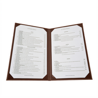 Winco Double-Fold Legal-Size Brown Leather-Like Menu Cover for 8-1/2 x 14 Paper