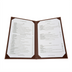 Thumbnail image #1 for Winco Double-Fold Legal-Size Brown Leather-Like Menu Cover for 8-1/2 x 14 Paper