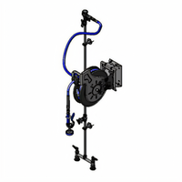 T&S Brass Open Epoxy-Coated Hose Reel Assembly with 8-Inch Deck Mount Mixing Faucet and 3/8-Inch x 35-Foot Hose