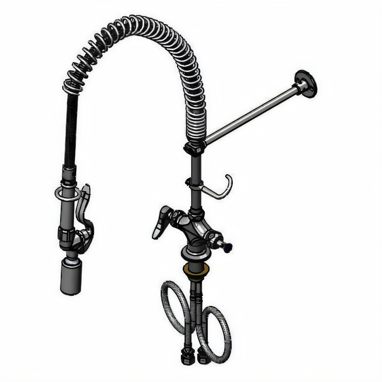 Product image #1 for T&S Brass EasyInstall B-0113-CRBJX36H Deck-Mount Single-Hole Pre-Rinse Unit with 36" Hose and 1.07 GPM Spray Valve