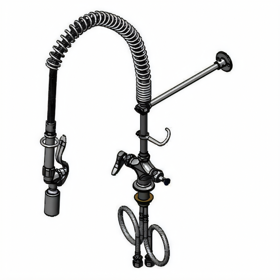 Product image #1 for T&S Brass EasyInstall B-0113-CRBJX36H Deck-Mount Single-Hole Pre-Rinse Unit with 36" Hose and 1.07 GPM Spray Valve