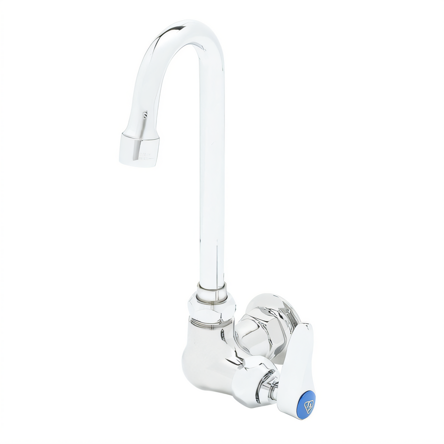 Product image #1 for T&S Brass Single Pantry Wall-Mount Faucet with Rigid Gooseneck, Lever Handle, and 1.5 GPM Aerator