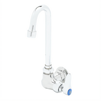 T&S Brass Single Pantry Wall-Mount Faucet with Rigid Gooseneck, Lever Handle, and 1.5 GPM Aerator